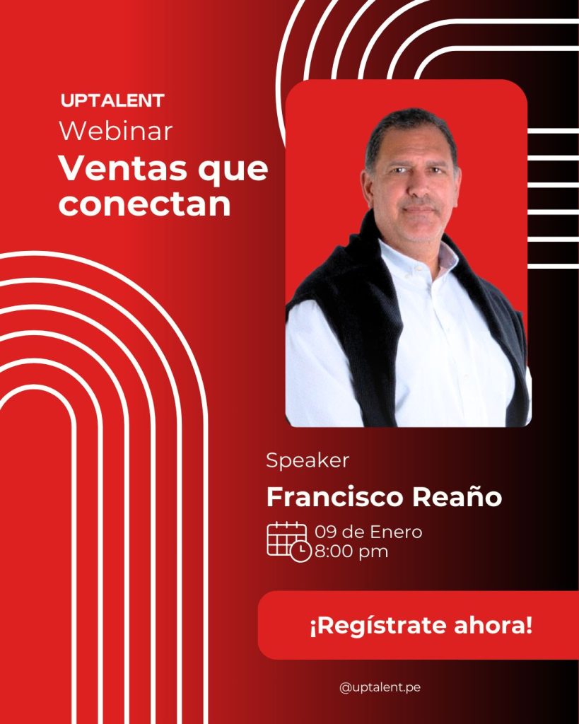 Flyer a color del webinar "Ventas que Conectan"