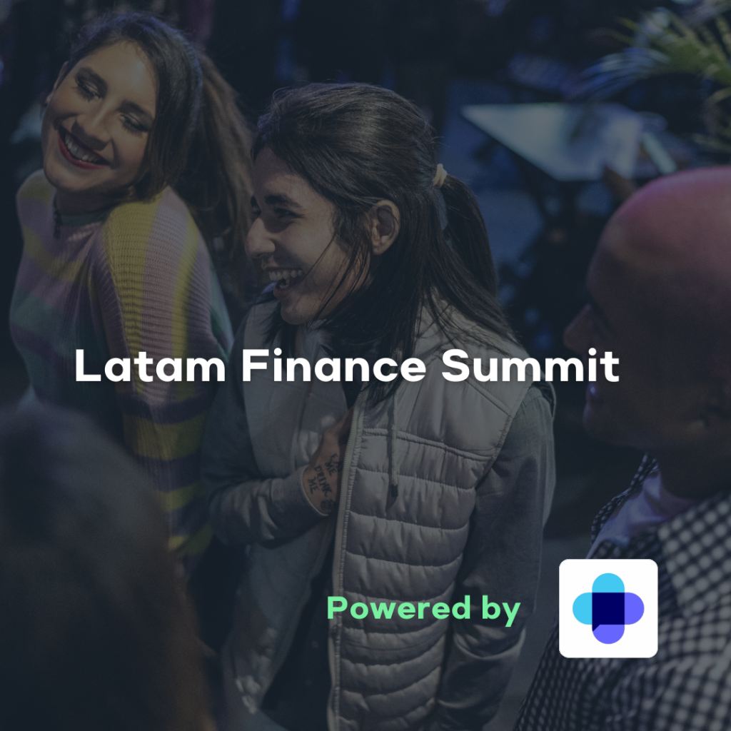 Flyer minimalista del evento virtual llamado "Latam Finance Summit"