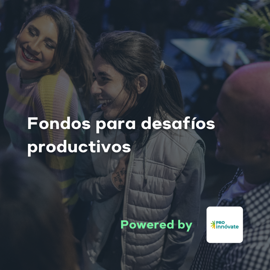 Flyer del Webinar "Fondos para desafíos productivos"