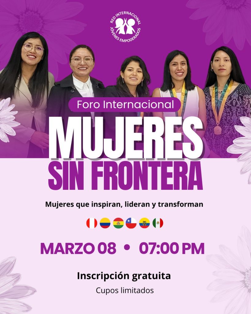 Flyer del Foro Internacional "Mujeres Sin Fronteras"
