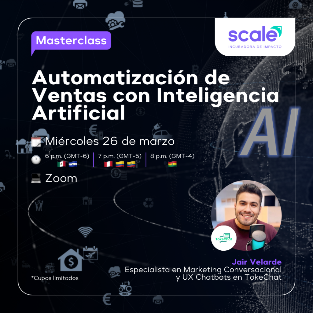 Flyer de la Masterclass "Automatización de Ventas con Inteligencia Artificial"