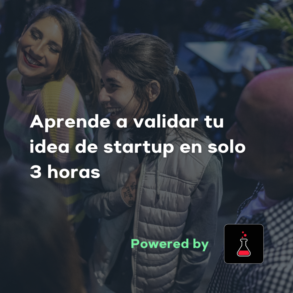 Flyer de la Masterclass "Aprende a validar tu idea de startup en solo 3 horas"