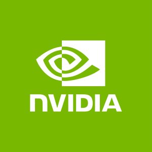 Logo de fondo color verde limón en cuyo centro se encuentra el nombre "NVIDIA" en color blanco junto a su ícono