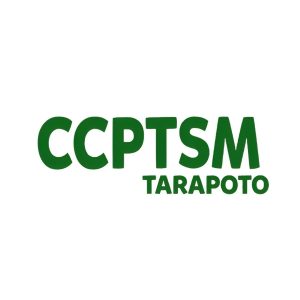 Logo de fondo blanco cuyo centro dice un texto verde oscuro que dice "CCPTSM Tarapoto"