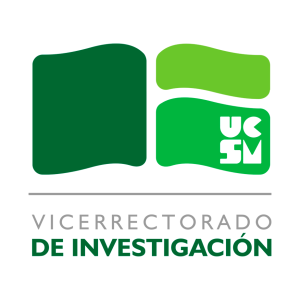 Logo de fondo blanco cuyo centro aparece el ícono verde de un libro abierto y al costado un texto de color verde oscuro que dice "Vicerrectorado de Investigación de la UCSM"